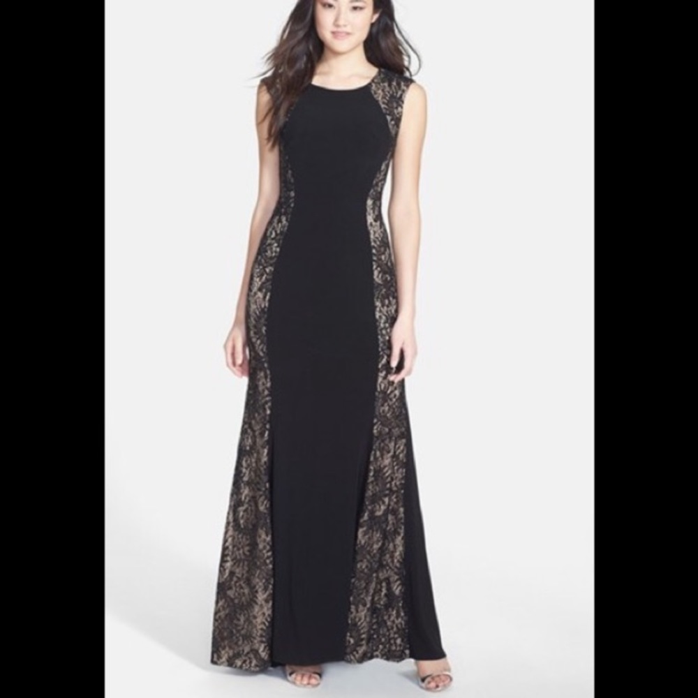 NWOT XSCAPE LACE PANEL DRESS